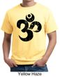 Mens Yoga Shirt Black Distressed OM Organic Tee T-Shirt