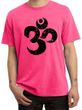 Mens Yoga Shirt Black Distressed OM Pigment Dyed Tee T-Shirt