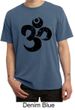 Mens Yoga Shirt Black Distressed OM Pigment Dyed Tee T-Shirt