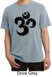 Mens Yoga Shirt Black Distressed OM Pigment Dyed Tee T-Shirt