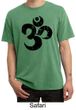 Mens Yoga Shirt Black Distressed OM Pigment Dyed Tee T-Shirt