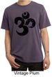 Mens Yoga Shirt Black Distressed OM Pigment Dyed Tee T-Shirt