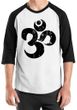 Mens Yoga Shirt Black Distressed OM Raglan Tee T-Shirt
