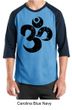Mens Yoga Shirt Black Distressed OM Raglan Tee T-Shirt