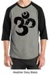 Mens Yoga Shirt Black Distressed OM Raglan Tee T-Shirt