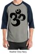 Mens Yoga Shirt Black Distressed OM Raglan Tee T-Shirt