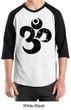 Mens Yoga Shirt Black Distressed OM Raglan Tee T-Shirt