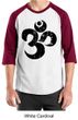 Mens Yoga Shirt Black Distressed OM Raglan Tee T-Shirt