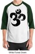 Mens Yoga Shirt Black Distressed OM Raglan Tee T-Shirt