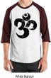 Mens Yoga Shirt Black Distressed OM Raglan Tee T-Shirt