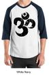 Mens Yoga Shirt Black Distressed OM Raglan Tee T-Shirt