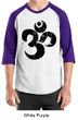 Mens Yoga Shirt Black Distressed OM Raglan Tee T-Shirt