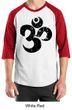 Mens Yoga Shirt Black Distressed OM Raglan Tee T-Shirt