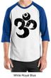 Mens Yoga Shirt Black Distressed OM Raglan Tee T-Shirt