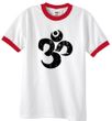 Mens Yoga Shirt Black Distressed OM Ringer Tee T-Shirt
