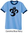 Mens Yoga Shirt Black Distressed OM Ringer Tee T-Shirt