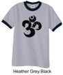 Mens Yoga Shirt Black Distressed OM Ringer Tee T-Shirt