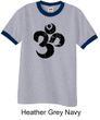 Mens Yoga Shirt Black Distressed OM Ringer Tee T-Shirt