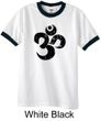 Mens Yoga Shirt Black Distressed OM Ringer Tee T-Shirt