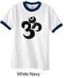 Mens Yoga Shirt Black Distressed OM Ringer Tee T-Shirt