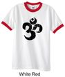 Mens Yoga Shirt Black Distressed OM Ringer Tee T-Shirt