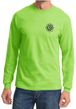 Mens Yoga Shirt Black Lotus OM Patch Pocket Print Long Sleeve T-Shirt