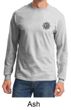 Mens Yoga Shirt Black Lotus OM Patch Pocket Print Long Sleeve T-Shirt