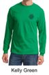 Mens Yoga Shirt Black Lotus OM Patch Pocket Print Long Sleeve T-Shirt
