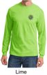 Mens Yoga Shirt Black Lotus OM Patch Pocket Print Long Sleeve T-Shirt
