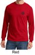 Mens Yoga Shirt Black Lotus OM Patch Pocket Print Long Sleeve T-Shirt