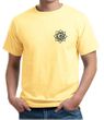 Mens Yoga Shirt Black Lotus OM Patch Pocket Print Organic Tee T-Shirt