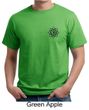Mens Yoga Shirt Black Lotus OM Patch Pocket Print Organic Tee T-Shirt