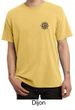 Mens Yoga Shirt Black Lotus OM Patch Pocket Print Pigment Dyed T-Shirt