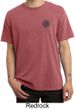 Mens Yoga Shirt Black Lotus OM Patch Pocket Print Pigment Dyed T-Shirt