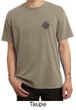 Mens Yoga Shirt Black Lotus OM Patch Pocket Print Pigment Dyed T-Shirt