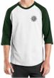 Mens Yoga Shirt Black Lotus OM Patch Pocket Print Raglan Tee T-Shirt
