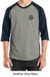 Mens Yoga Shirt Black Lotus OM Patch Pocket Print Raglan Tee T-Shirt