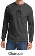 Mens Yoga Shirt Black Namaste Lotus Long Sleeve Tee T-Shirt