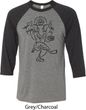 Mens Yoga Shirt Black Sketch Ganesha Raglan Shirt