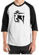 Mens Yoga Shirt Black Tibetan Om Raglan Shirt