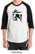 Mens Yoga Shirt Black Tibetan Om Raglan Shirt
