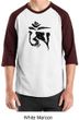 Mens Yoga Shirt Black Tibetan Om Raglan Shirt