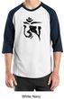 Mens Yoga Shirt Black Tibetan Om Raglan Shirt