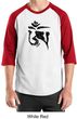Mens Yoga Shirt Black Tibetan Om Raglan Shirt