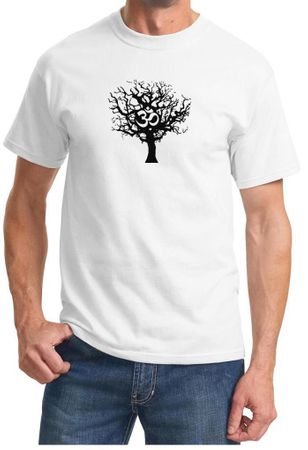 Mens Yoga Shirt Black Tree of Life Tee T-shirt