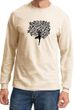 Mens Yoga Shirt Black Tree Pose Long Sleeve Tee T-Shirt
