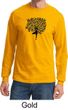 Mens Yoga Shirt Black Tree Pose Long Sleeve Tee T-Shirt