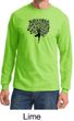 Mens Yoga Shirt Black Tree Pose Long Sleeve Tee T-Shirt