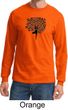 Mens Yoga Shirt Black Tree Pose Long Sleeve Tee T-Shirt