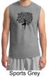 Mens Yoga Shirt Black Tree Pose Muscle Tee T-Shirt